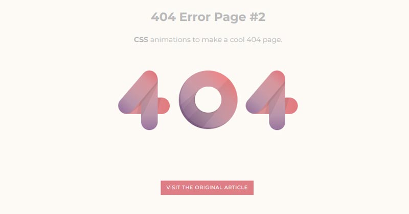 404 Error Page Template Example