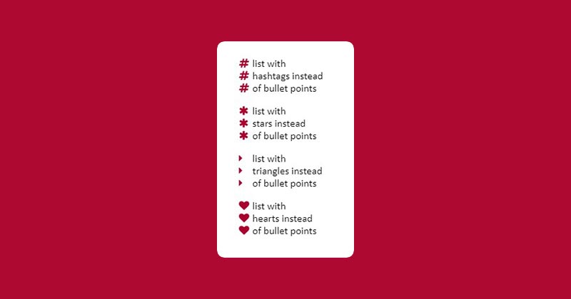 Custom Lists with Font Awesome icon Bullet
