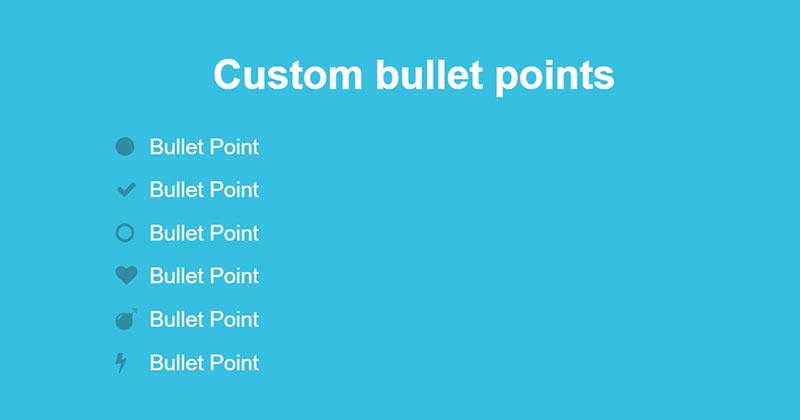 Custom bullet points css
