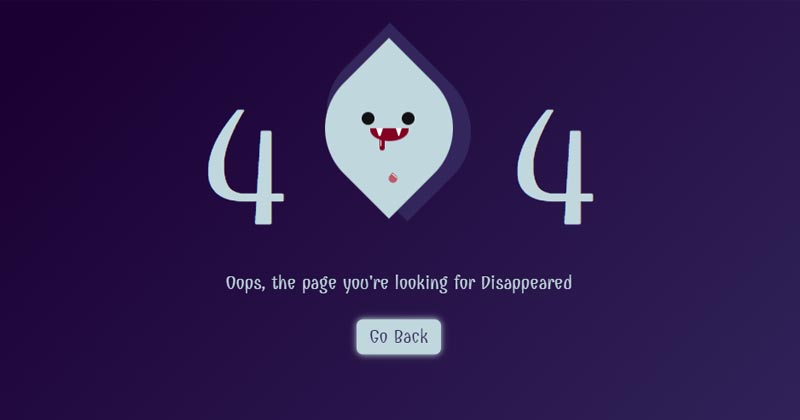 Pure CSS Error Page 404 vampire