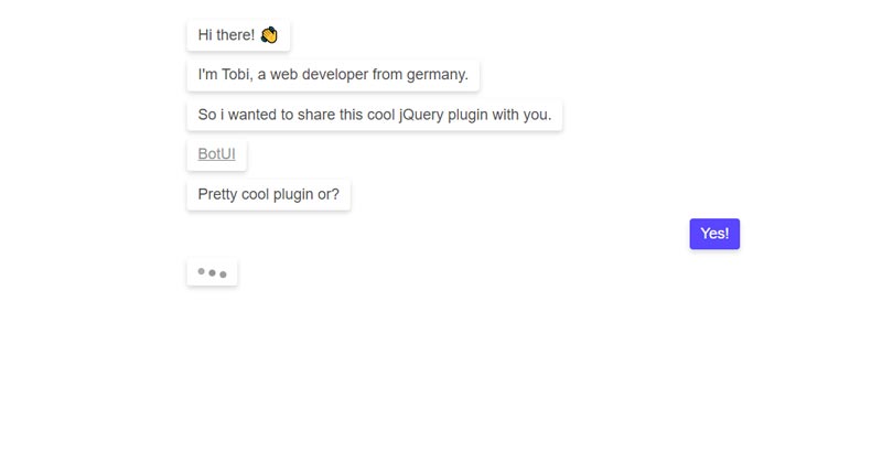 Simple jQuery Chatbot with BotUI