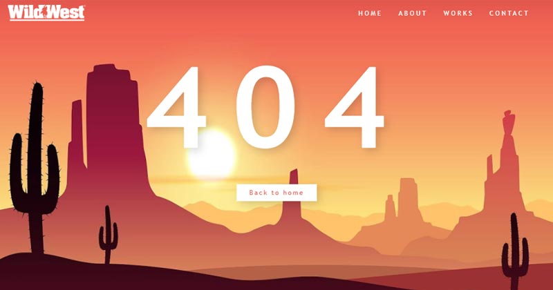 Wild West 404 Error page Concept