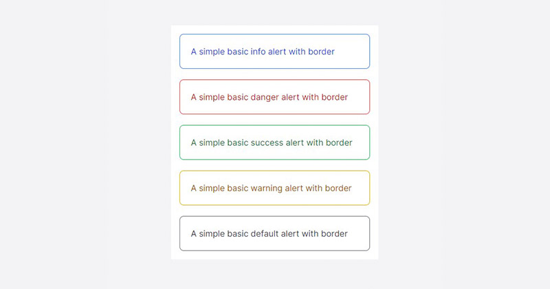Tailwind CSS Basic Alerts With Border