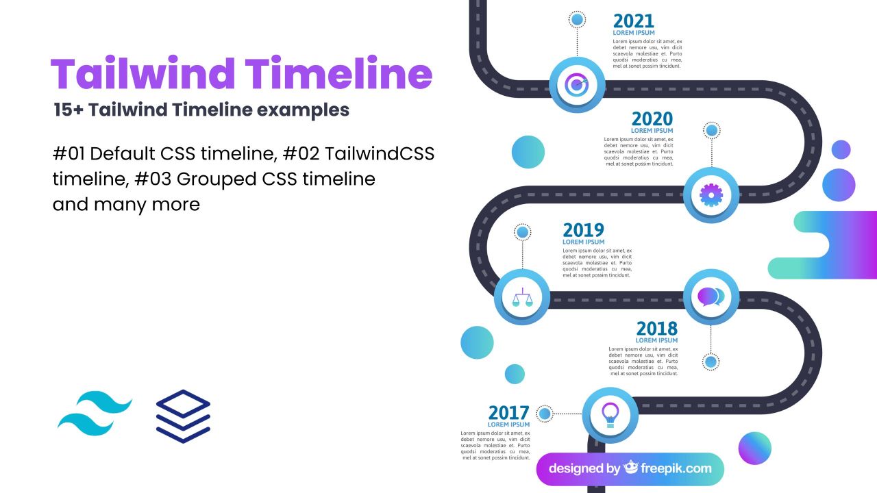 CSS Tailwind Timeline examples