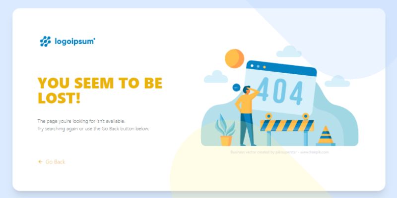 Simple 404 error page template