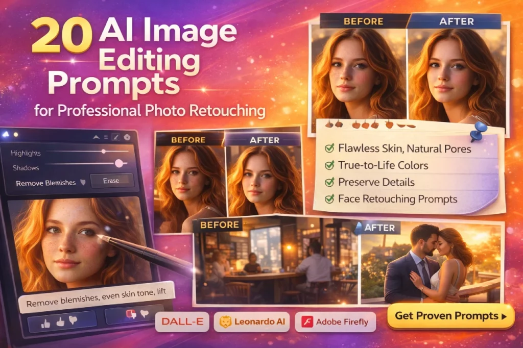 20 AI Image Editing Prompts for Professional Photo Retouching