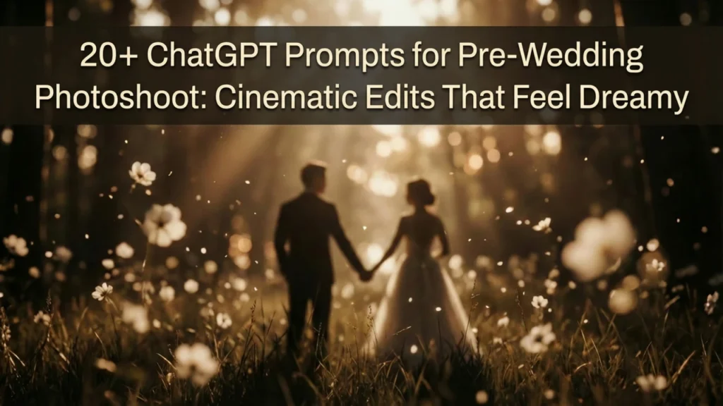 20+ ChatGPT Prompts for Pre-Wedding Photoshoot: Cinematic Edits That Feel Dreamy