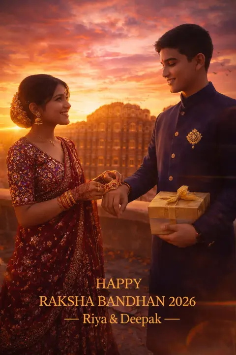 Cinematic Style Raksha Bandhan AI Photo Editing Prompt