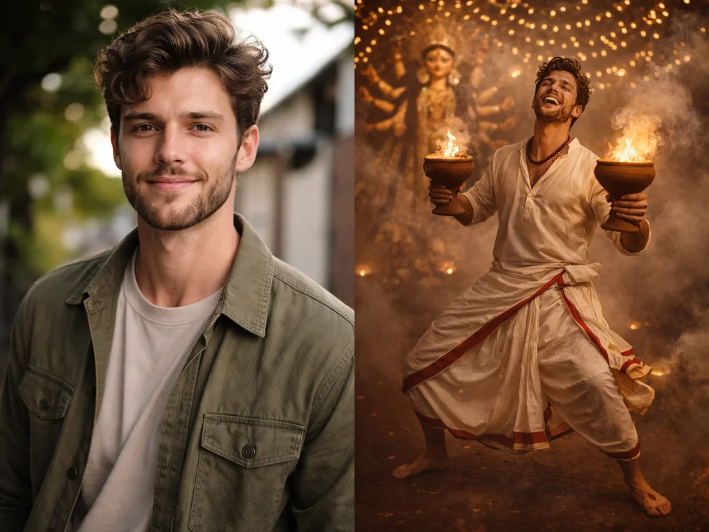 Dhunuchi Nach Men Portrait