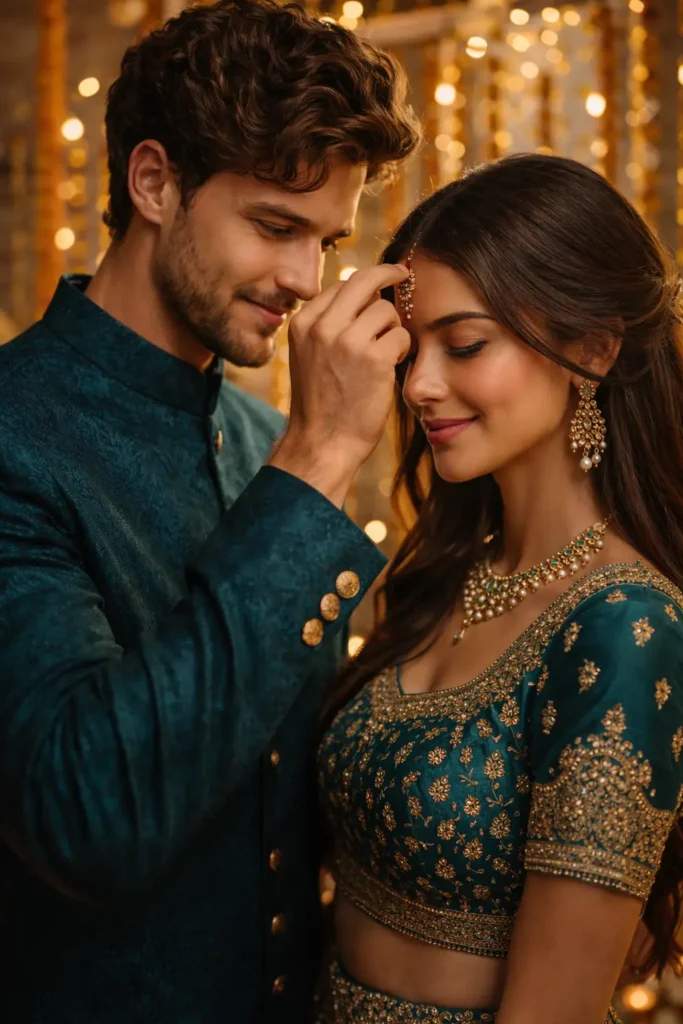 Diwali couple portrait AI prompt