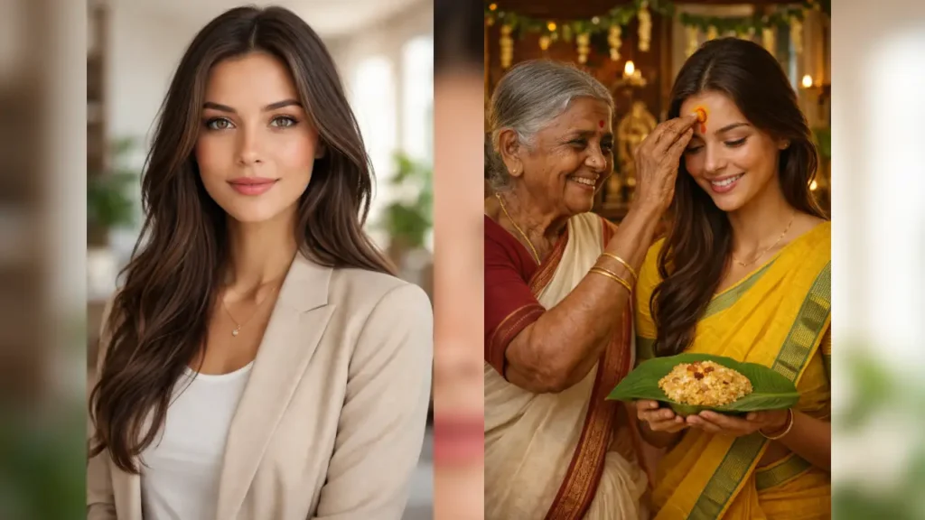 Elder Blessing Scene — Intergenerational Pongal
