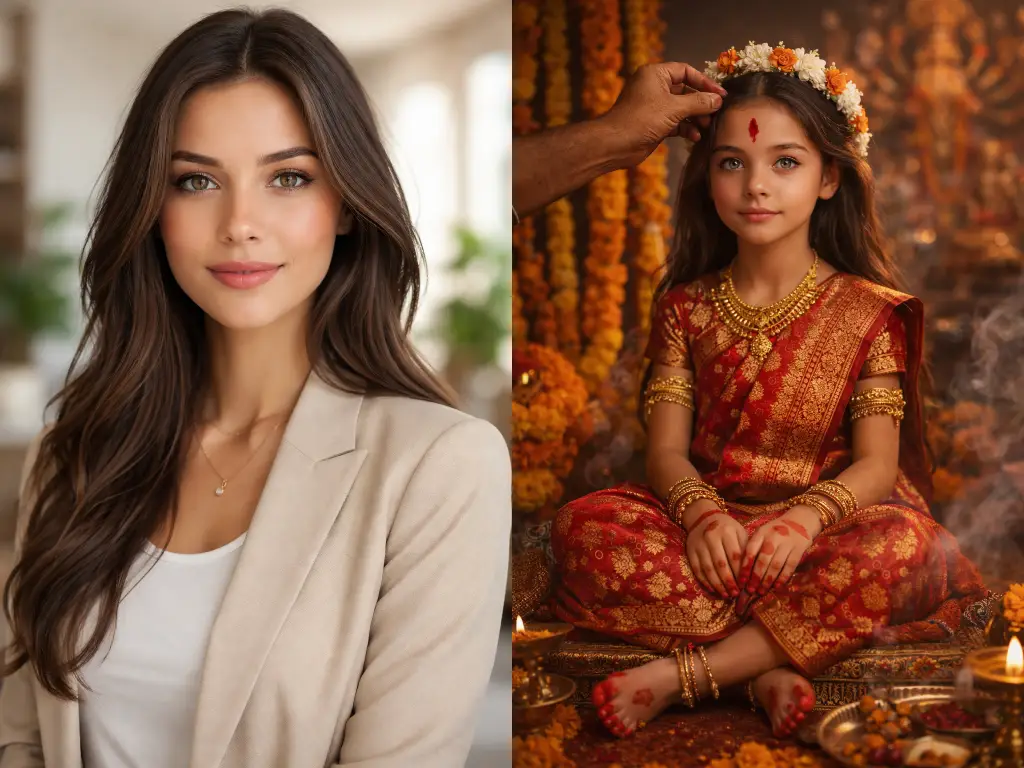 Kumari Puja Blessing Scene