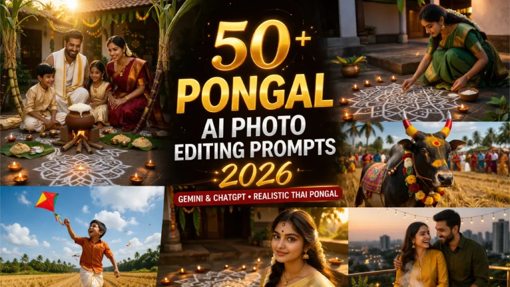 50+ Pongal Photo Editing Prompts 2026 (Gemini & ChatGPT) – Realistic Thai Pongal