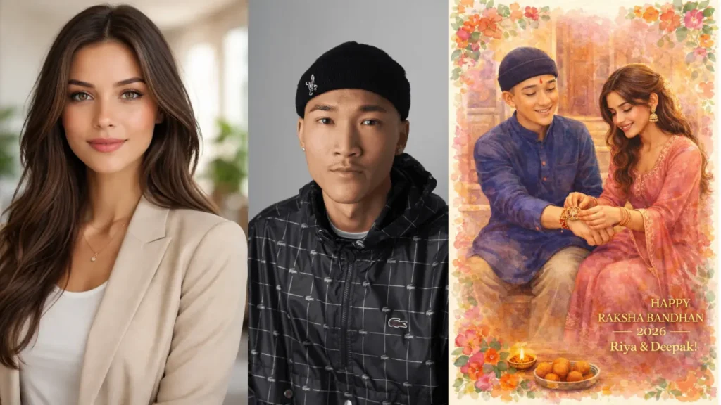 Raksha Bandhan AI Prompt Watercolour Portrait Real Faces