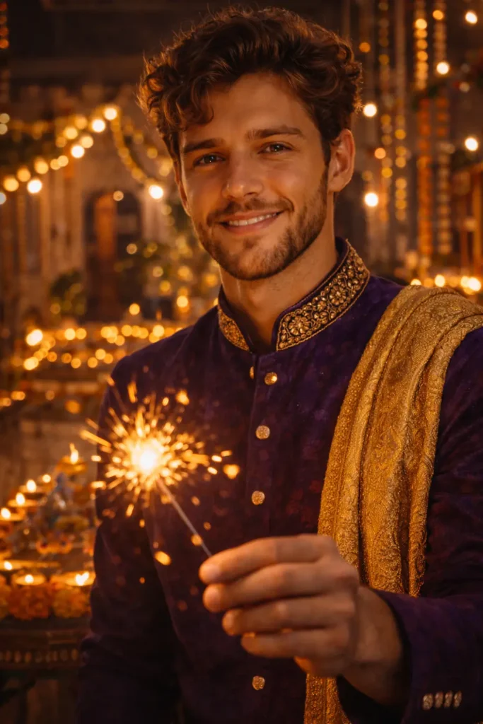 cinematic portrait of a young Indian man image prompt