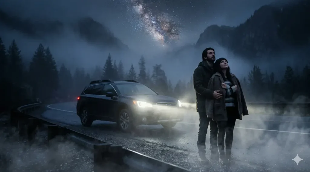 couple standing at the edge ai photo prompt