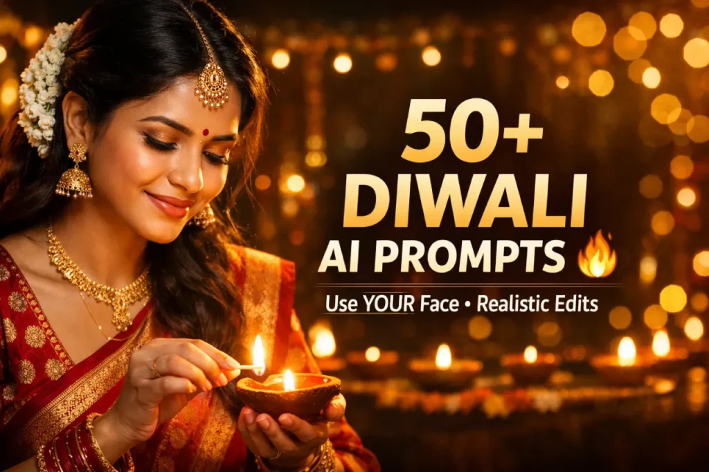 50+ Viral Diwali AI Photo Editing Prompts (Face Lock Included!)