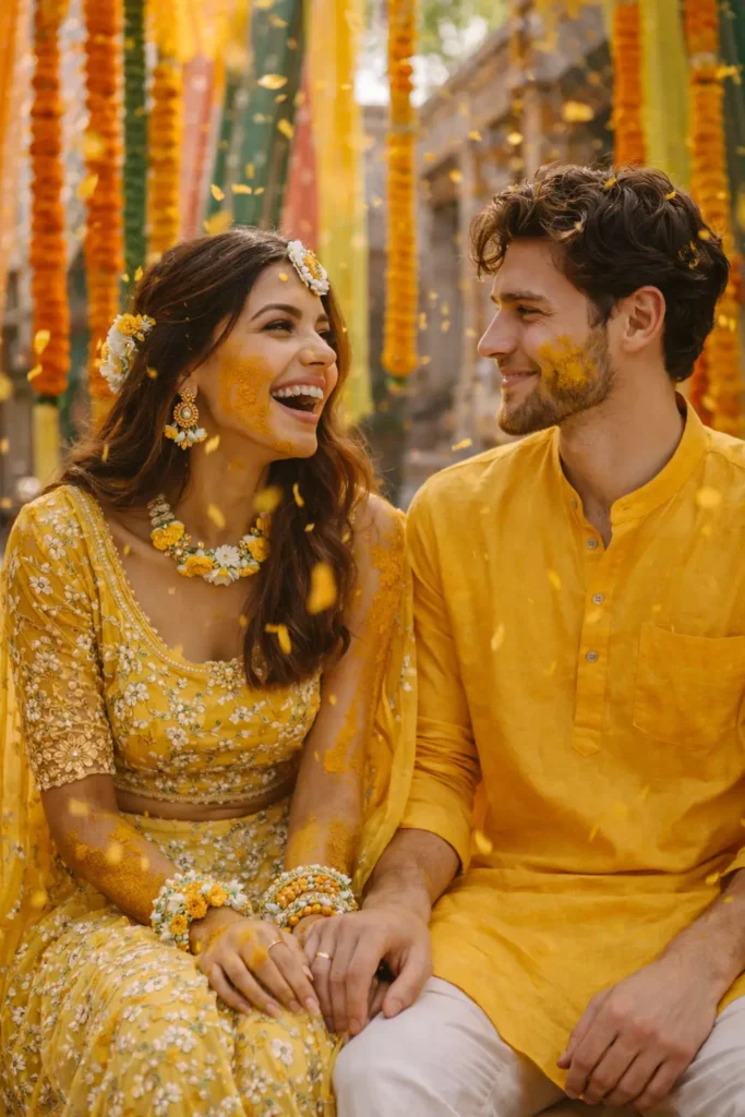 haldi ceremony joy photo prompt