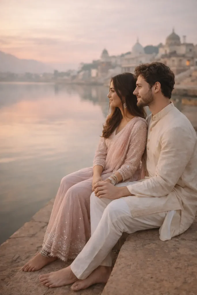 pushkar lake couple photo prompt