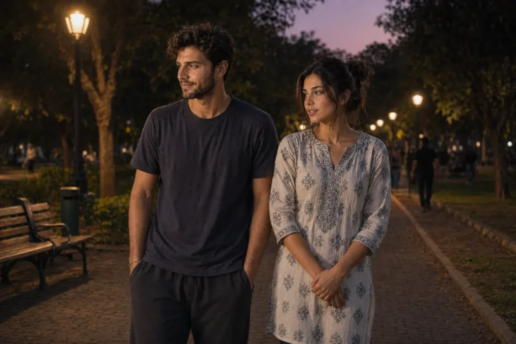 Evening Walk in a City Park Prompt