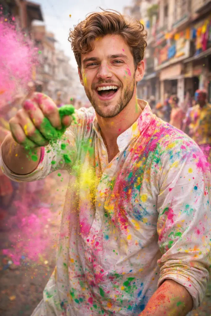 Holi AI Photo Editing Prompts for Boys