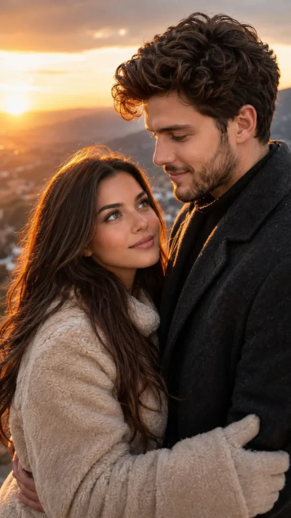 Romantic Sunset Couple Prompt