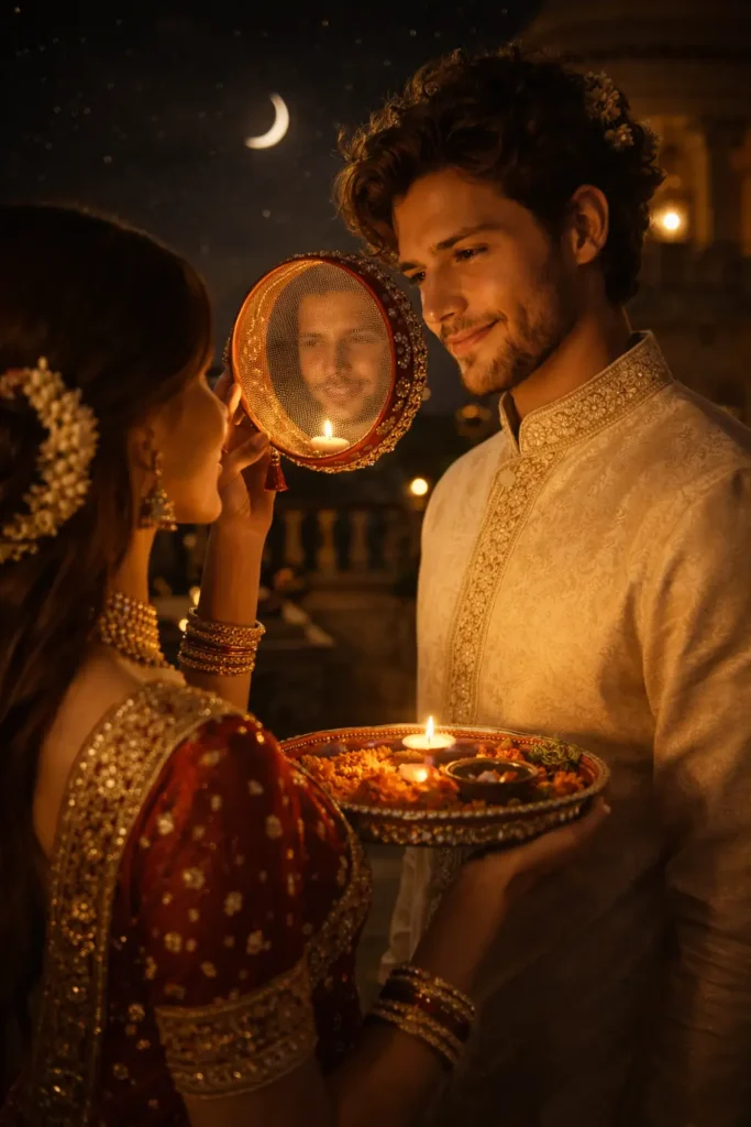 Royal Terrace Karva Chauth Couple Photo Prompt