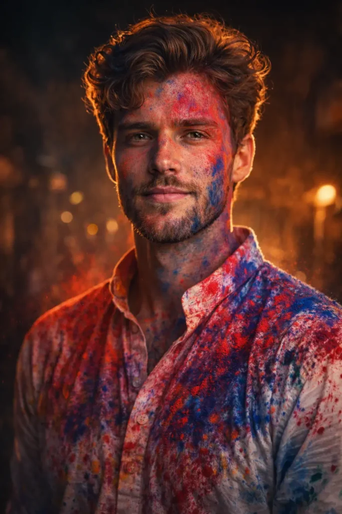 cinematic portrait holi ai photo editing prompts