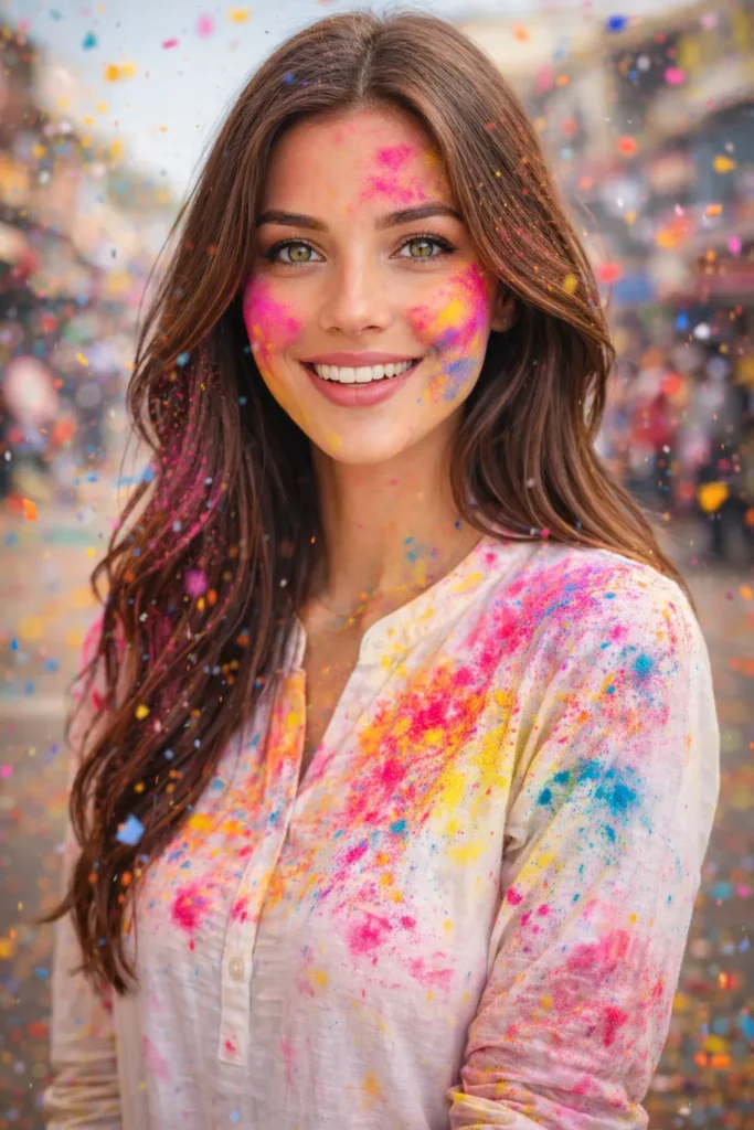 classic gulal portrait ai photo editing prompt