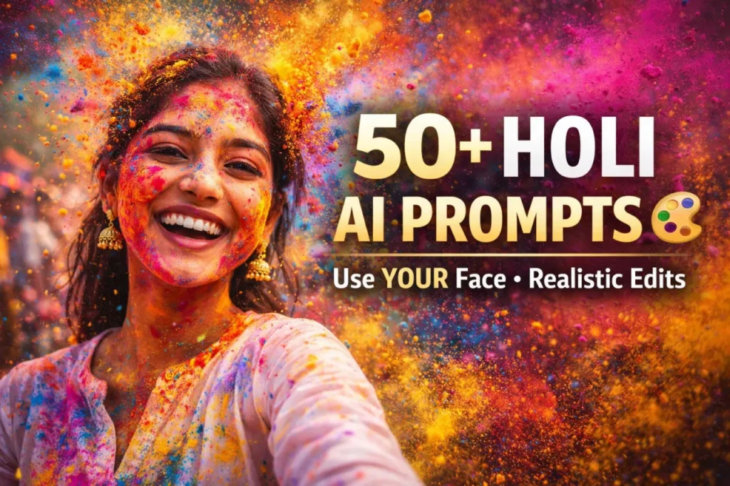 50+ Holi AI Photo Editing Prompts (Copy-Paste)