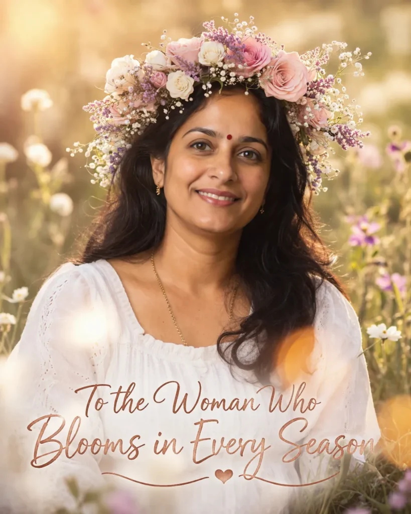 mother’s day woman with floral crown prompt