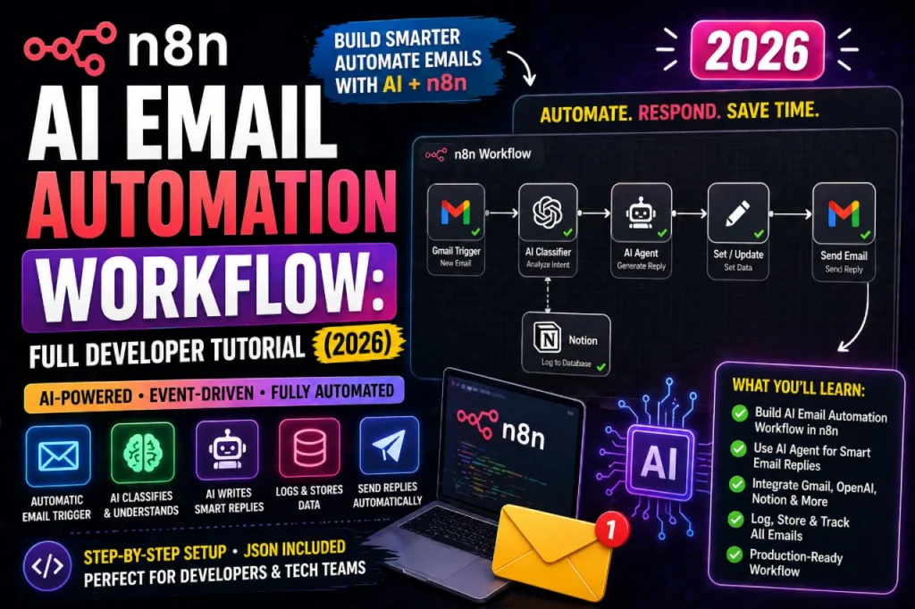 n8n AI Email Automation Workflow: Full Developer Tutorial (2026)