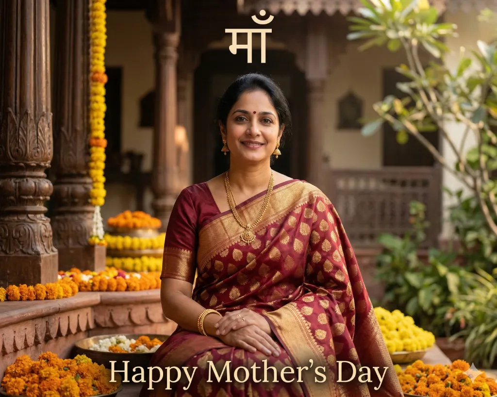saree portrait mothers day ai prompt