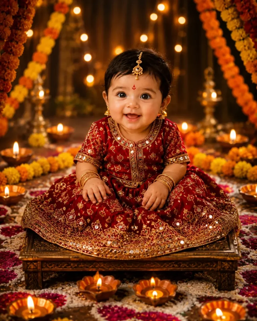 Diwali Princess Baby Girl Prompt