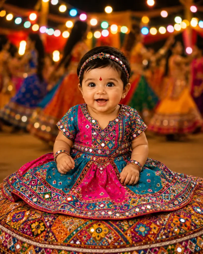 Navratri Garba Night Baby Girl Prompt