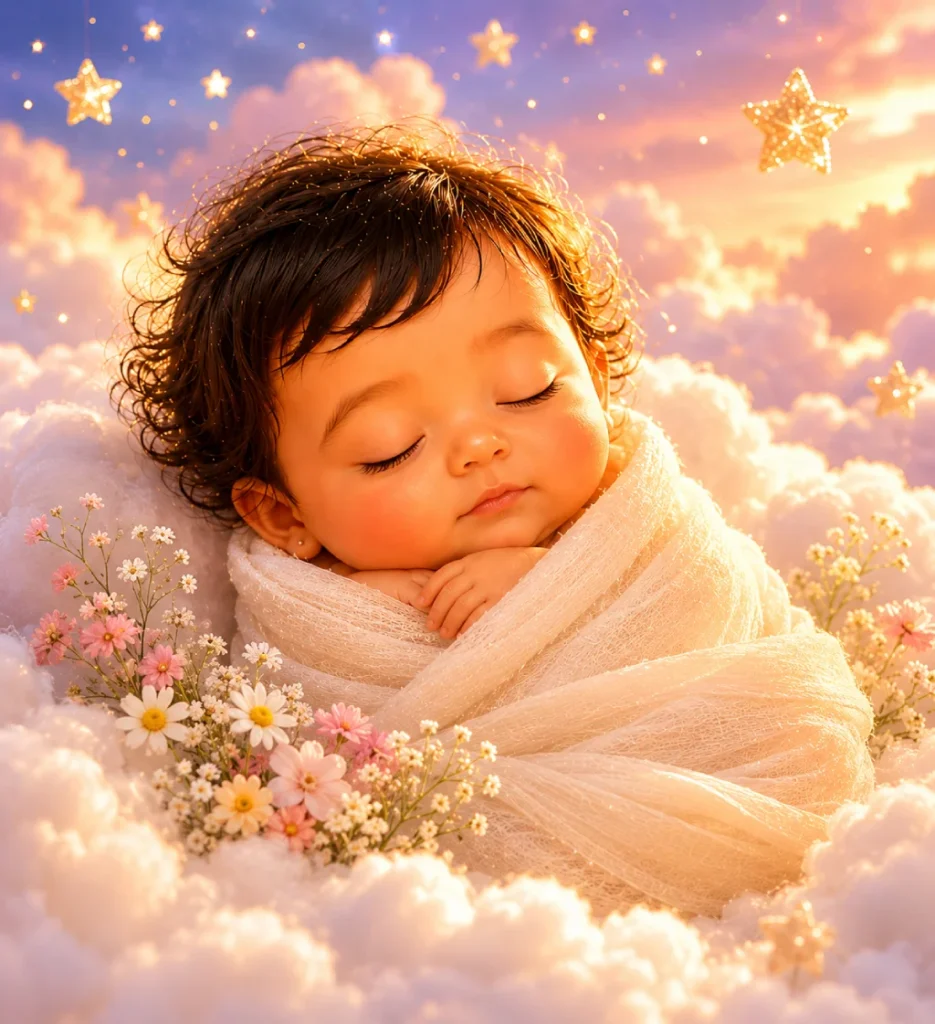 Sleeping Angel on Clouds