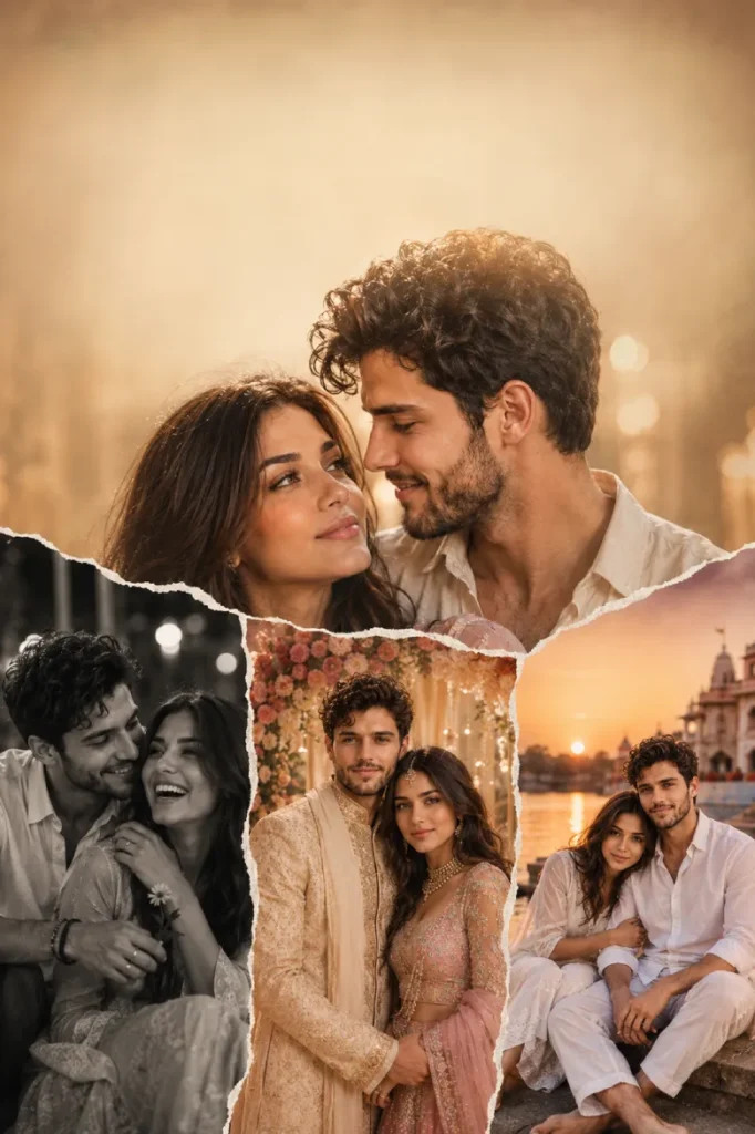 Couple Movie Poster Collage Photo Prompt