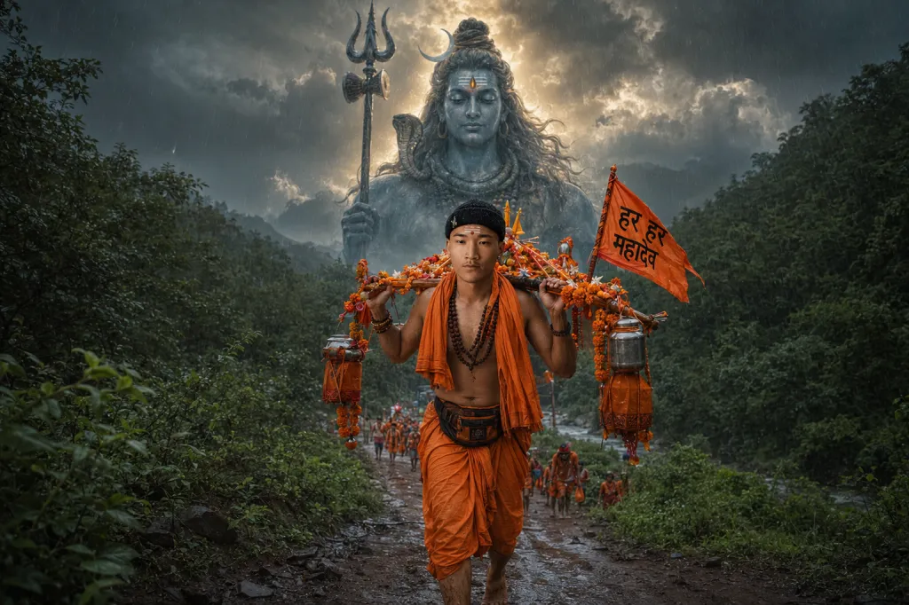 Kanwar Yatra Journey Portrait Prompt