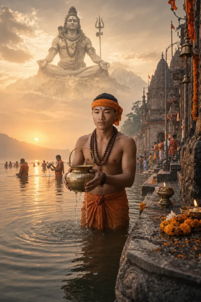 Kanwariya at Ganga Ghat Prompt