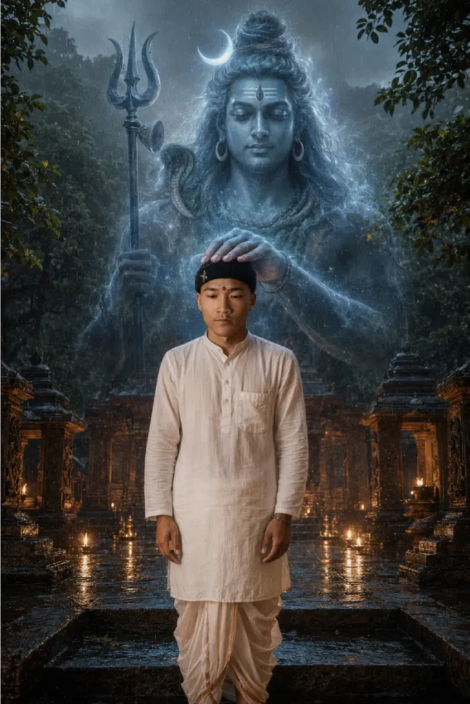 Lord Shiva Blessing from Behind Prompt