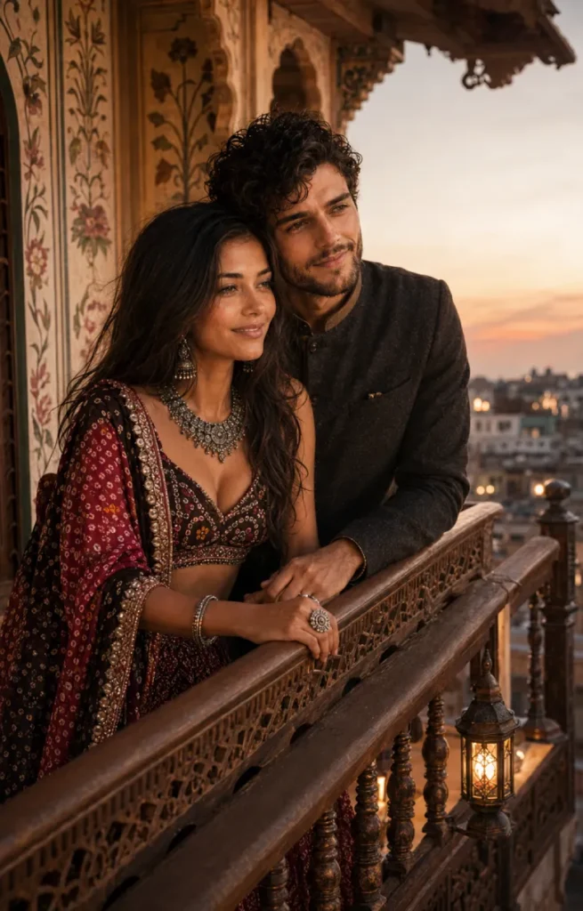 North Indian Haveli Balcony Prompt