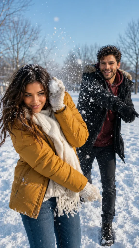 Playful Snow Fight Moment Prompt