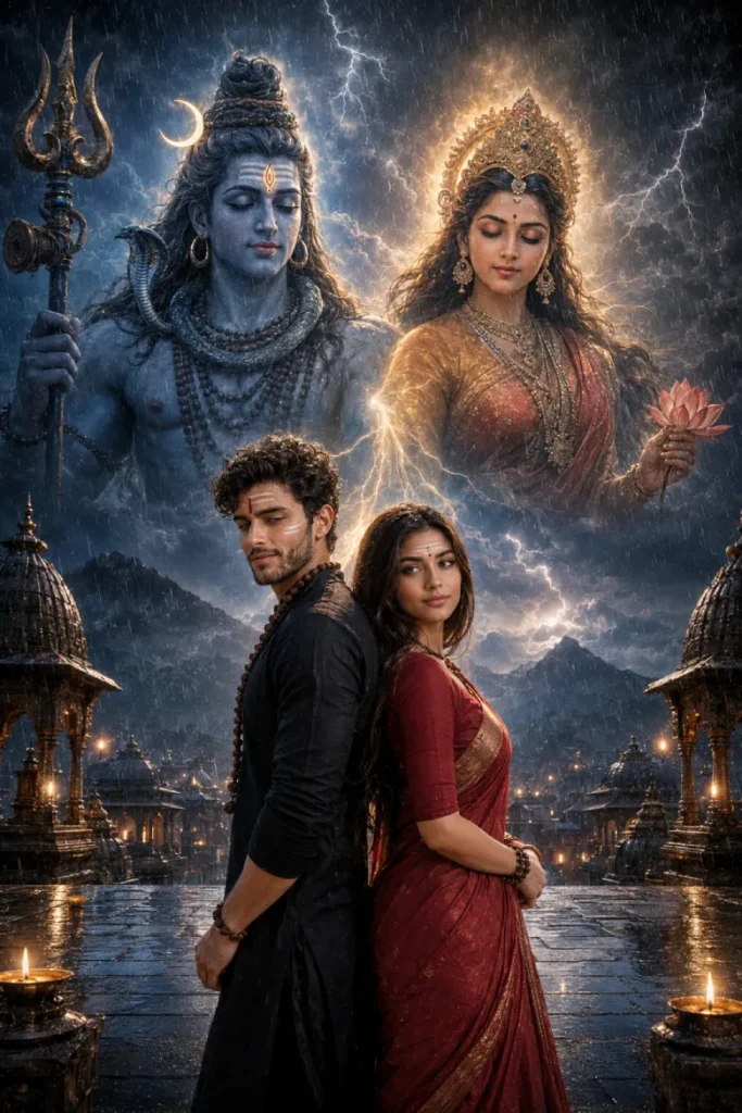 Sawan Couple Shiva-Shakti Cosmic Portrait