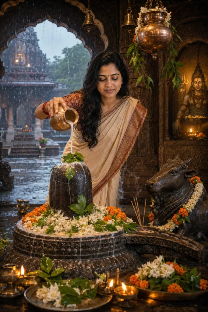 Sawan Girl Rudrabhishek with Nandi