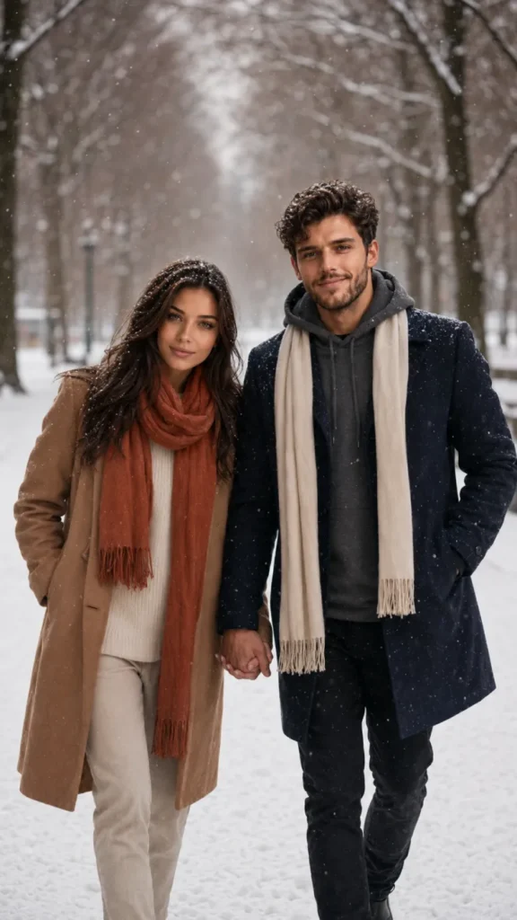 Snowy Park Romantic Walk Prompt