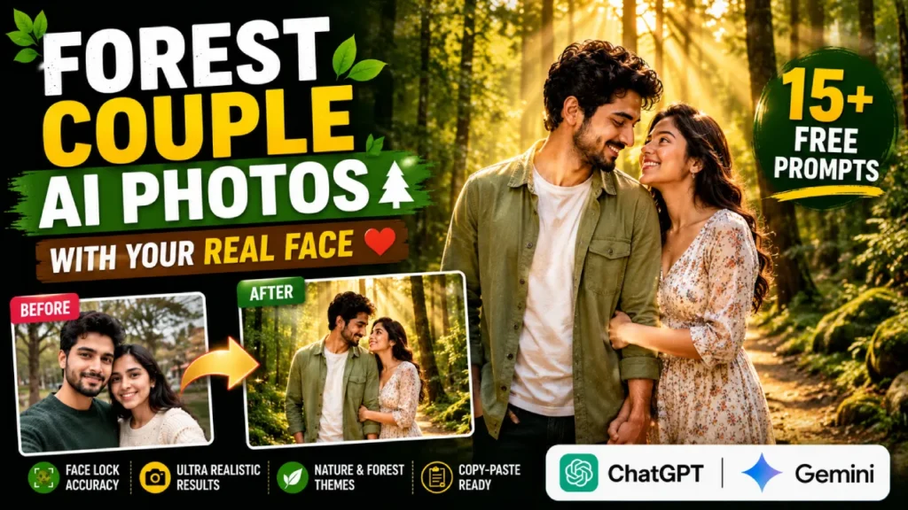 15+ Forest Nature Couple AI Prompts for Gemini & ChatGPT (Facelock Style)