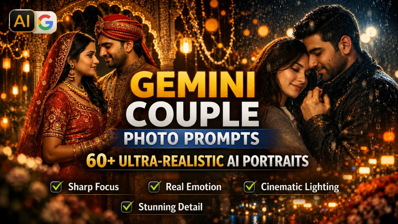 Gemini Couple Photo Prompt: 60+ Ultra-Realistic AI Prompts for Stunning Romantic Portraits