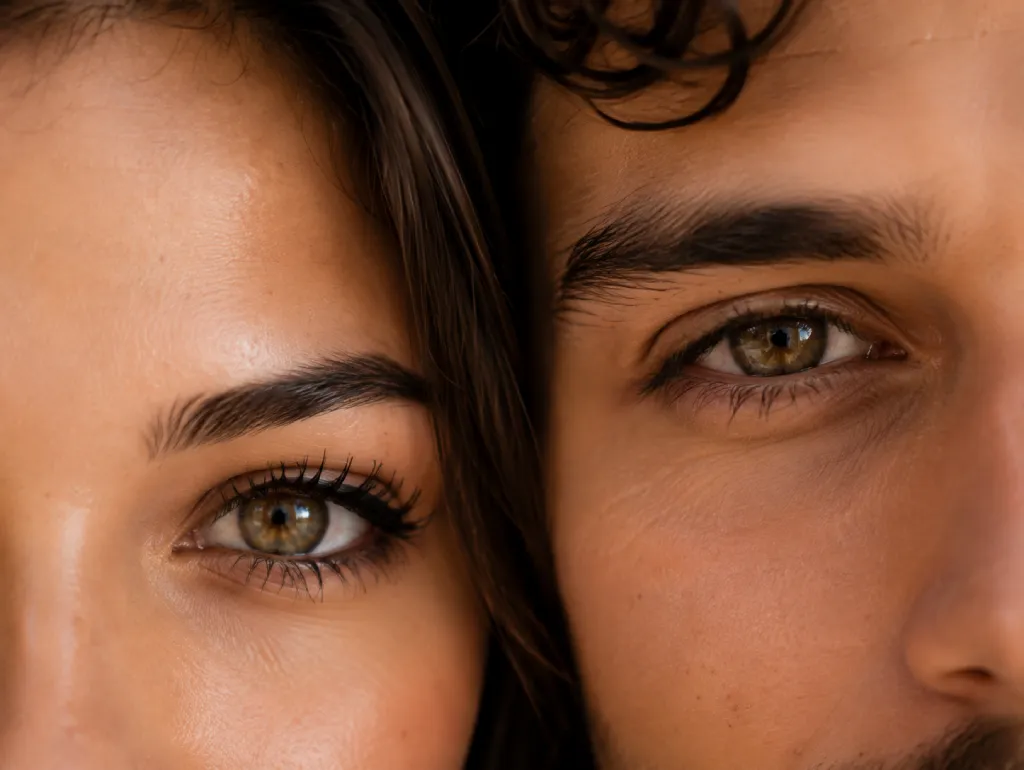 Couple Eyes Close-Up