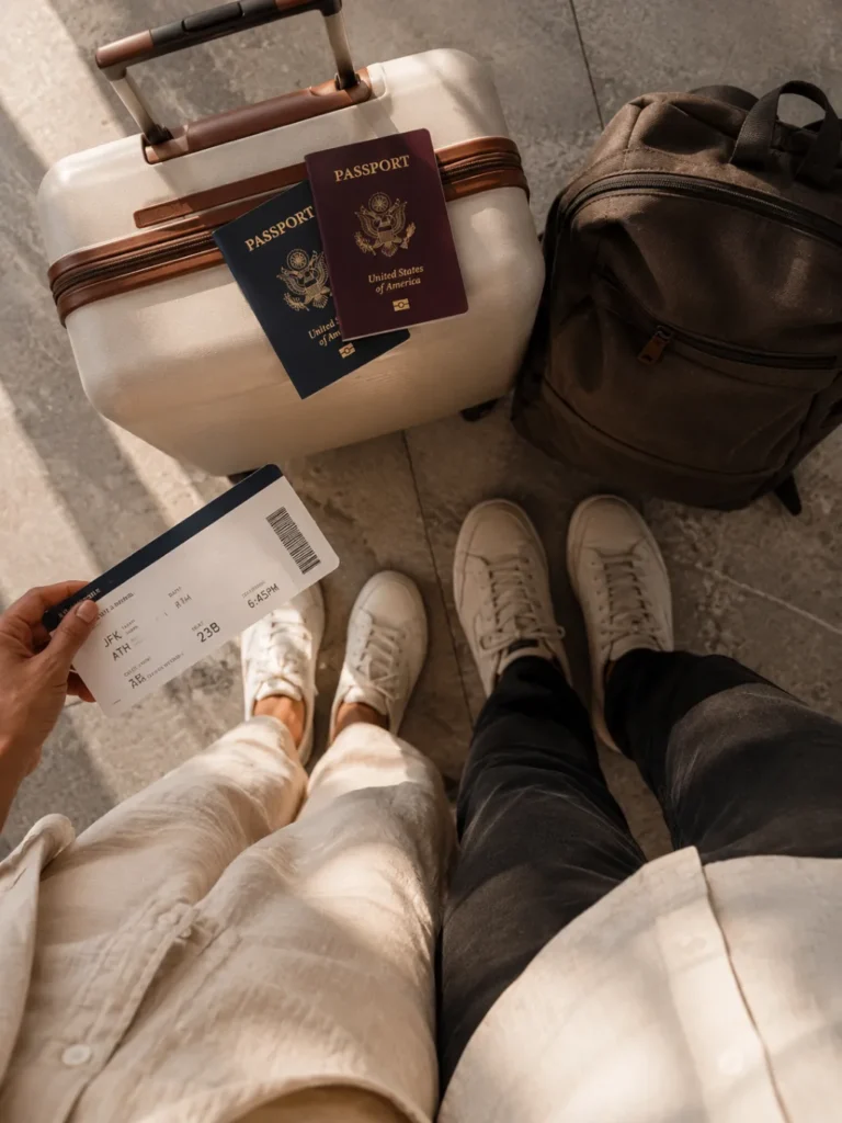 Overhead Luggage Flatlay