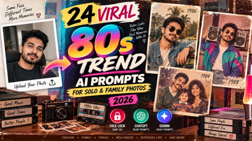 Viral 80s Trend AI Prompts for Solo & Family Photos (2026)